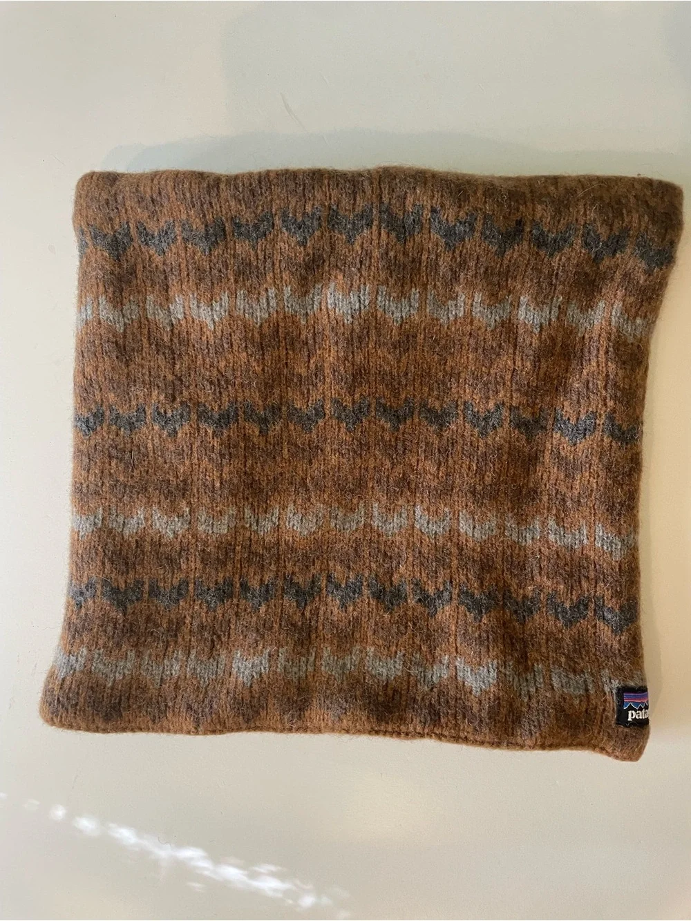 Patagonia Men's Brown Fair Isle Fleece Lined Neck Warmer